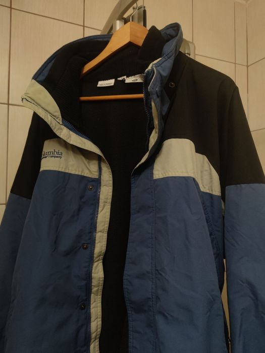 Kurtka Columbia Sportswear XL XXL niebieska wiatrówka z podpinką ociep