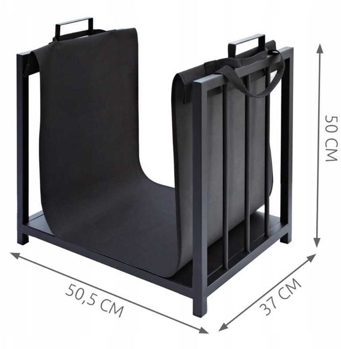 Stojak Metalowy na Drewno Kominkowe do Kominka 2w1 + Torba XXL