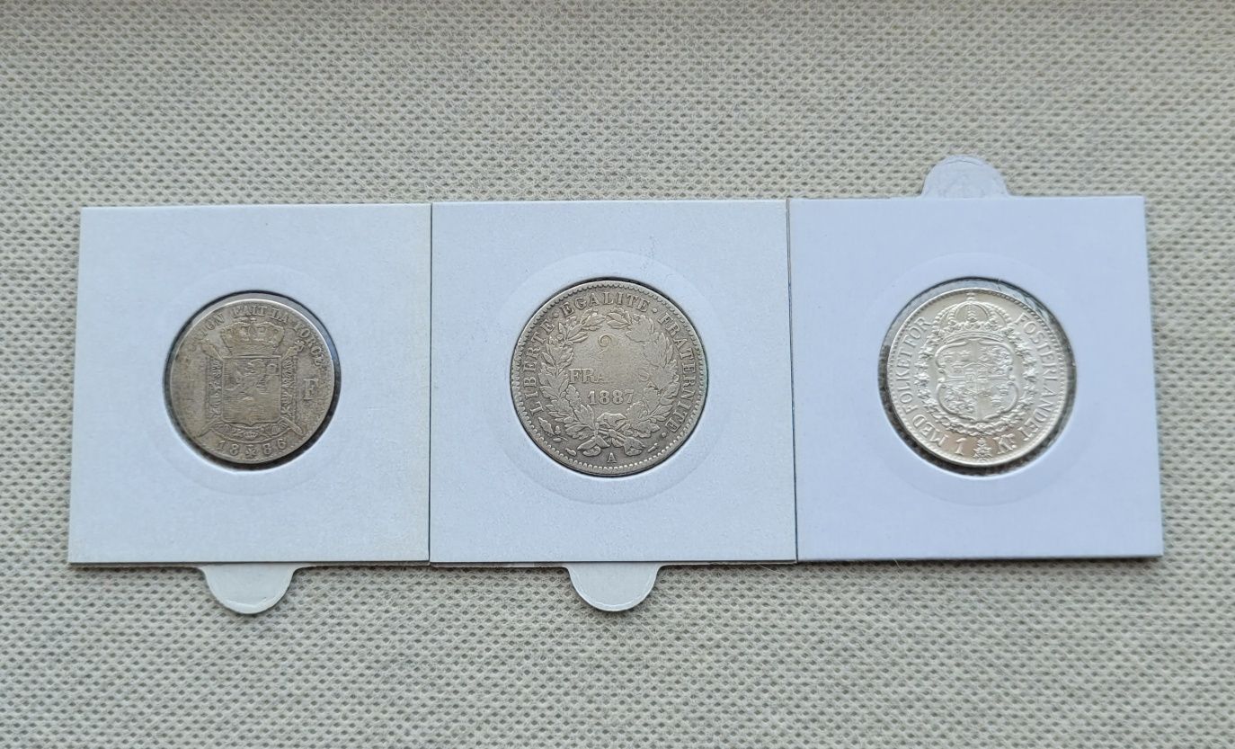 Zestaw 3 srebrnych monet kolekcjonerskich
