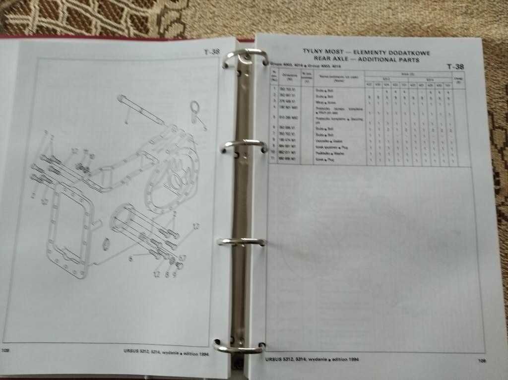 Katalog części Ursus 5312,5314 oryginał 1994 + GRATIS