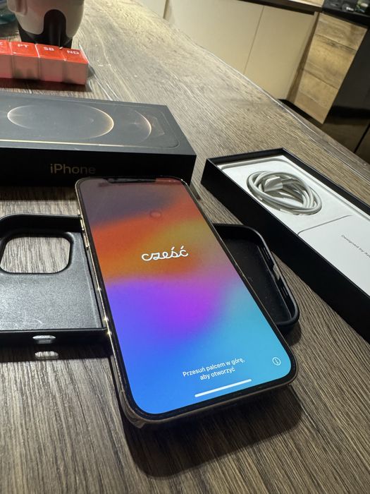 Iphone 12 pro max stan idealny zloty kabel opakowanie