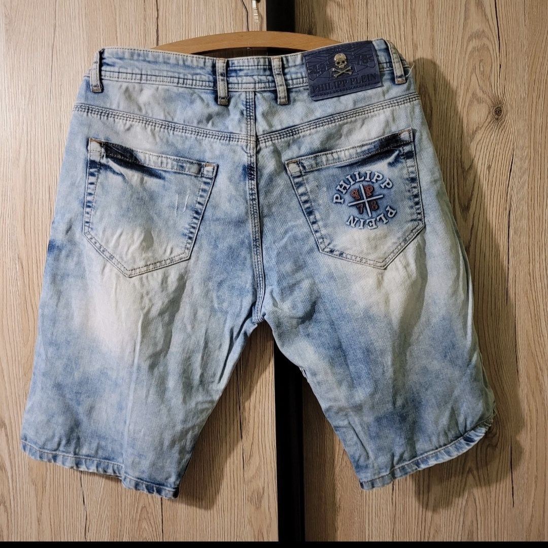 Jeansy, dżinsy, krótkie spodenki, oryginalne W33 L34 Philipp Plein