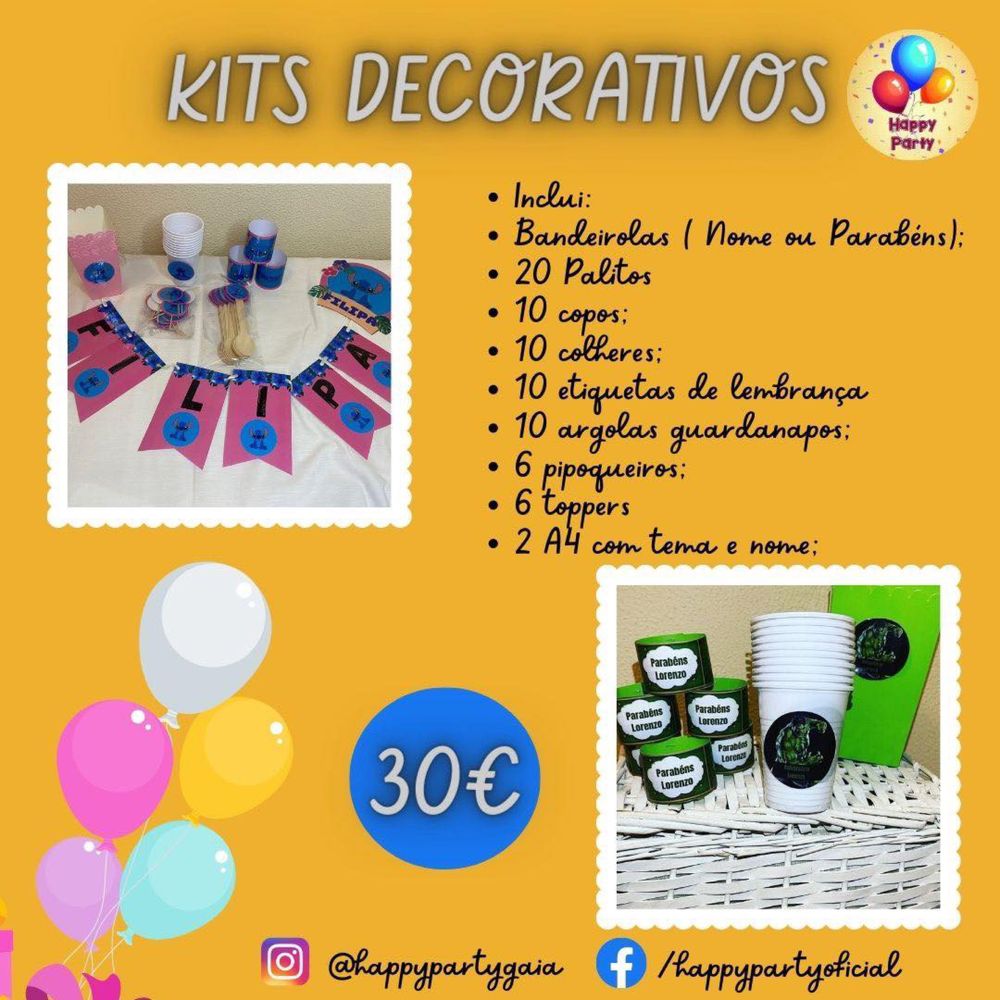 Pack básico decoração de festas