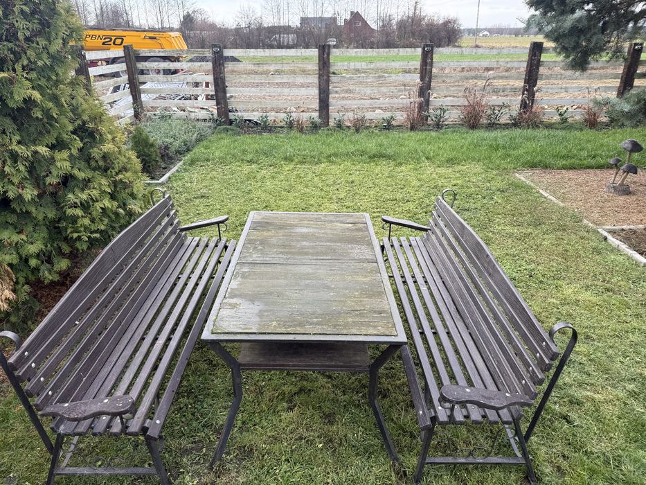 Zestaw ogrodowy ławki stół ogrodowy