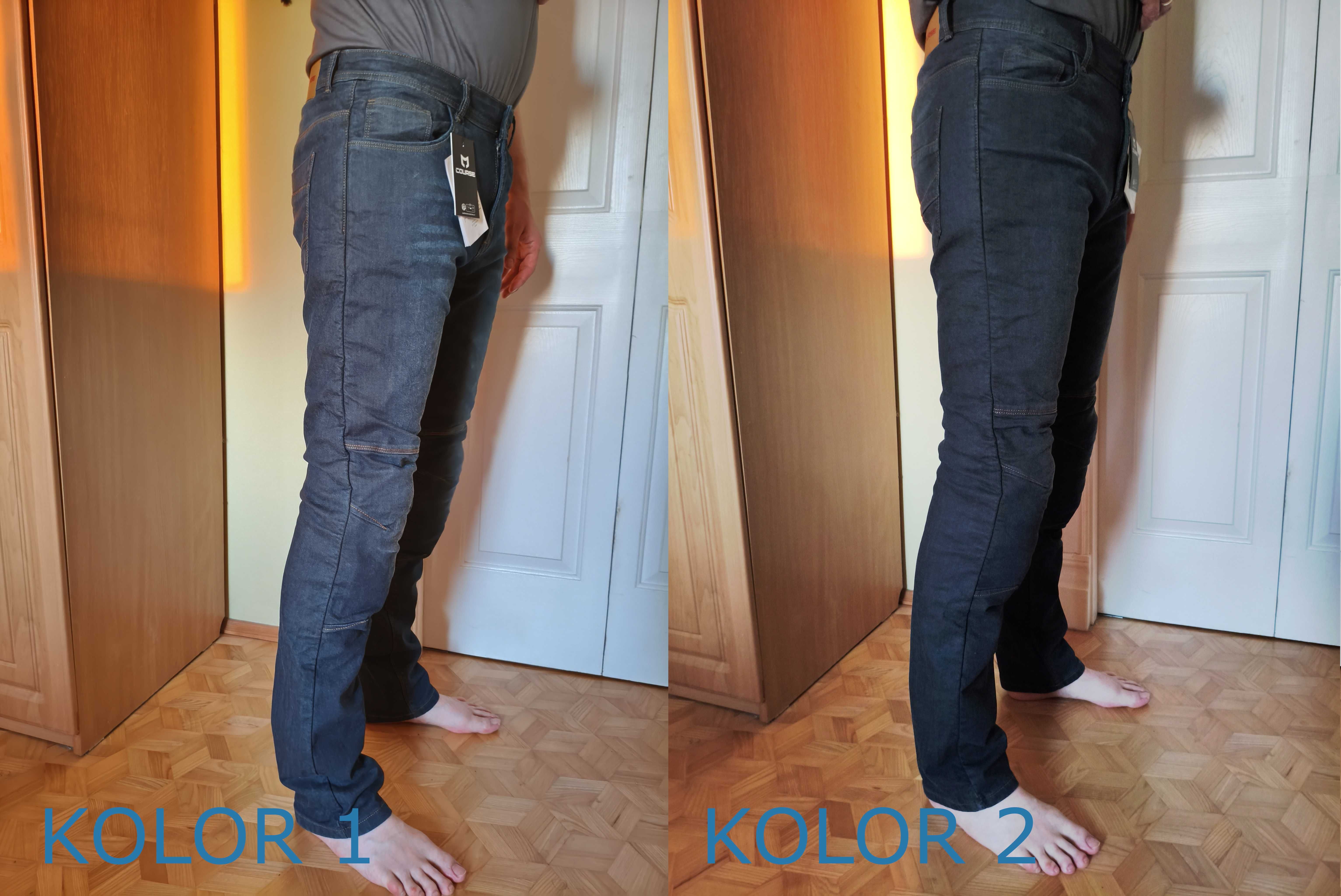NOWE spodnie motocyklowe, ochraniacze, atest, na wysokiego W34 L36