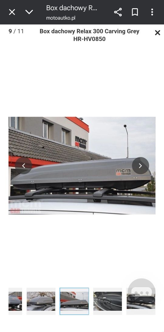 Box dachowy pojemność  300l dlugosc 205cm