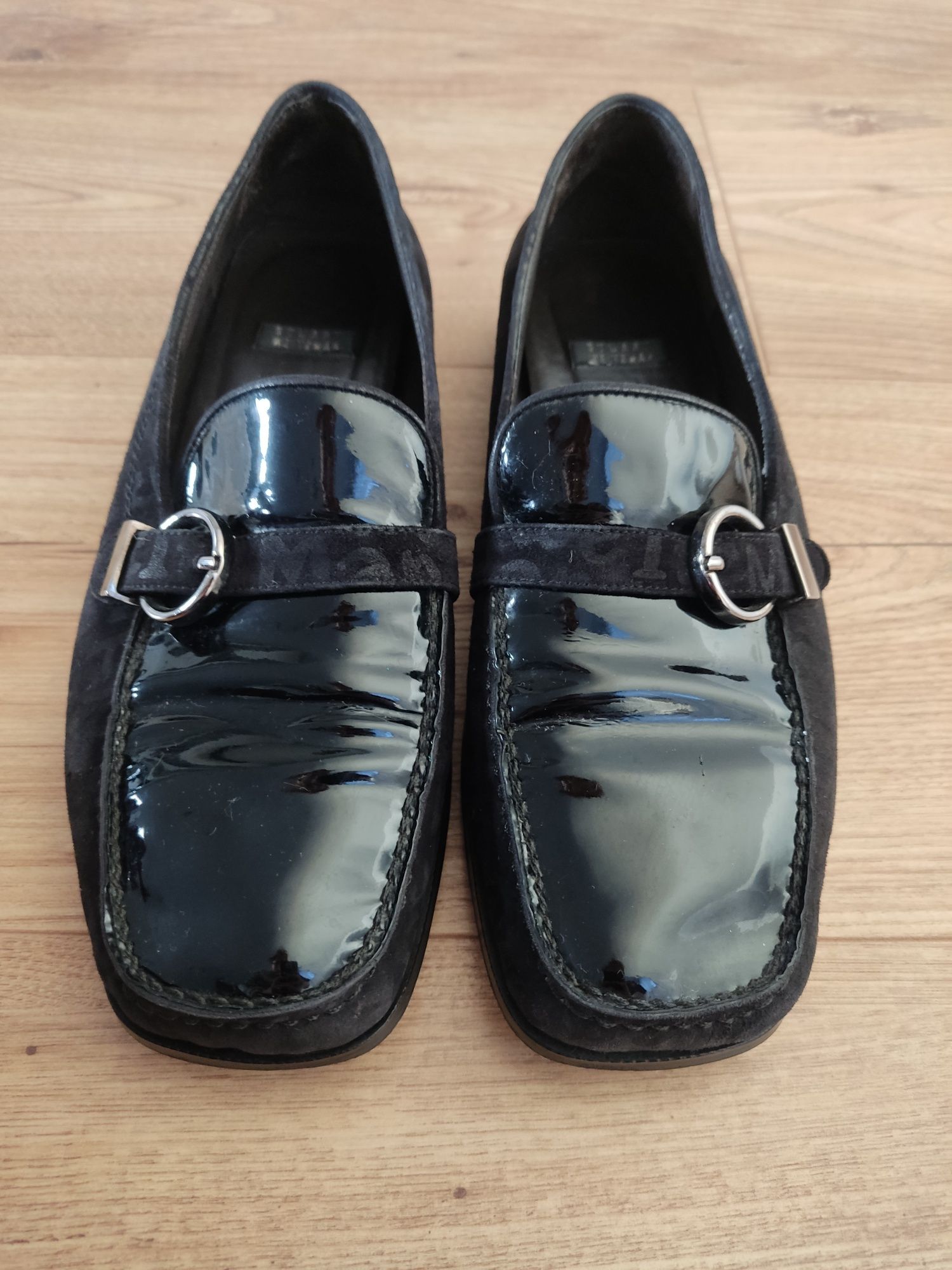 Buty czarne skórzane mokasyny loafers Stuart Weitzman