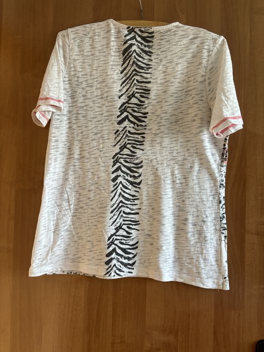 Tshirt damski, wzór panterkowy, 38, krótki rękaw