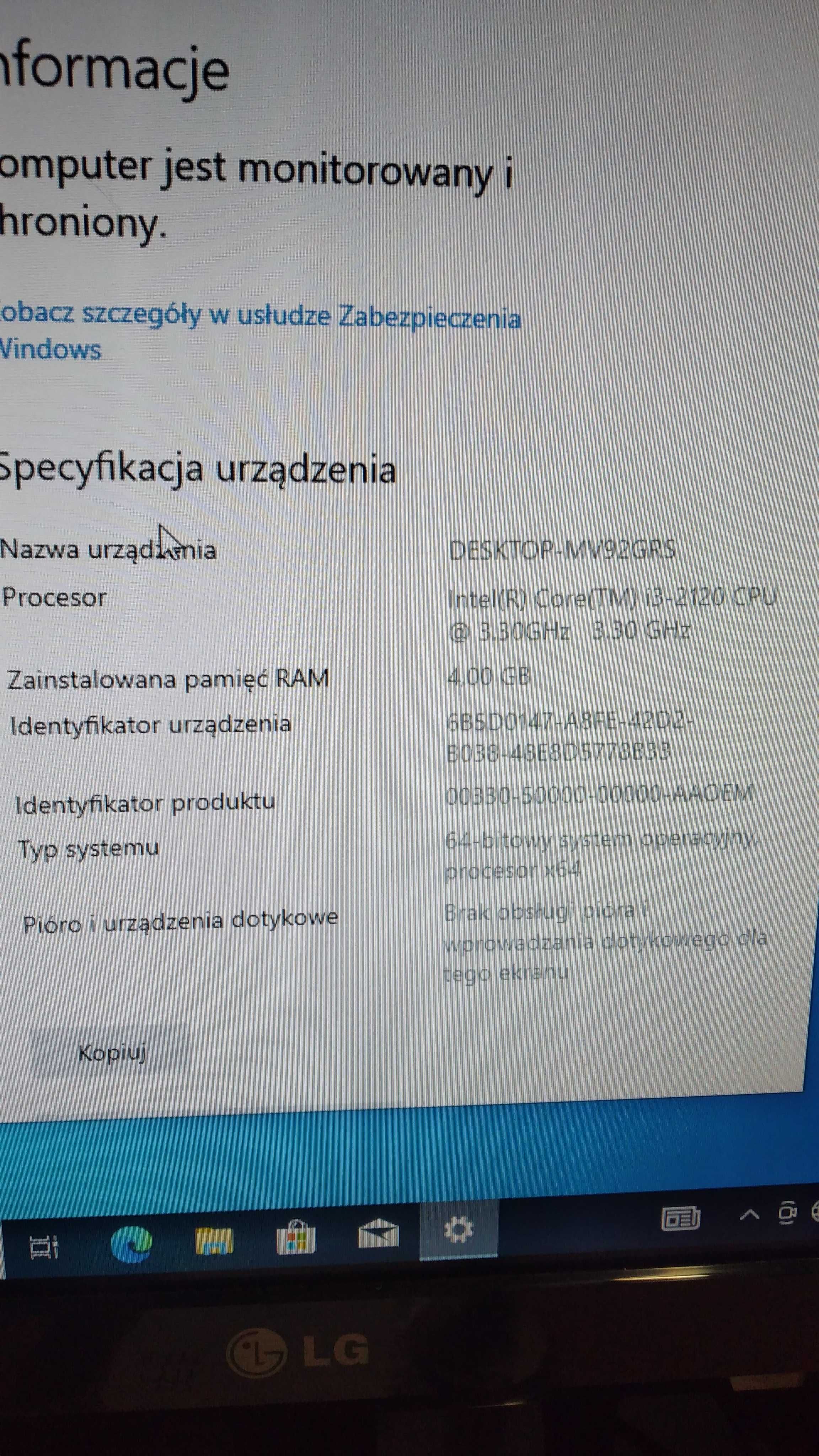 Komputer stacjonarny Dell Vostro 260s i3 4/600 gb win 10 HDMI, VGA