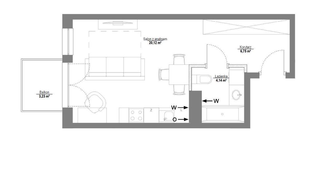 Nowe bezpośrednio mieszkanie kawalerka Początek Piątkowo 4 piętro 420