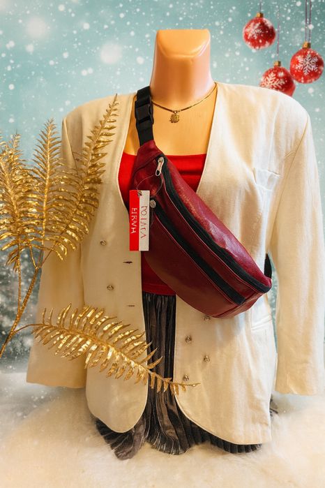 Nowa z metkami nerka torebka na ramię lakierowana bordowa burgundowa