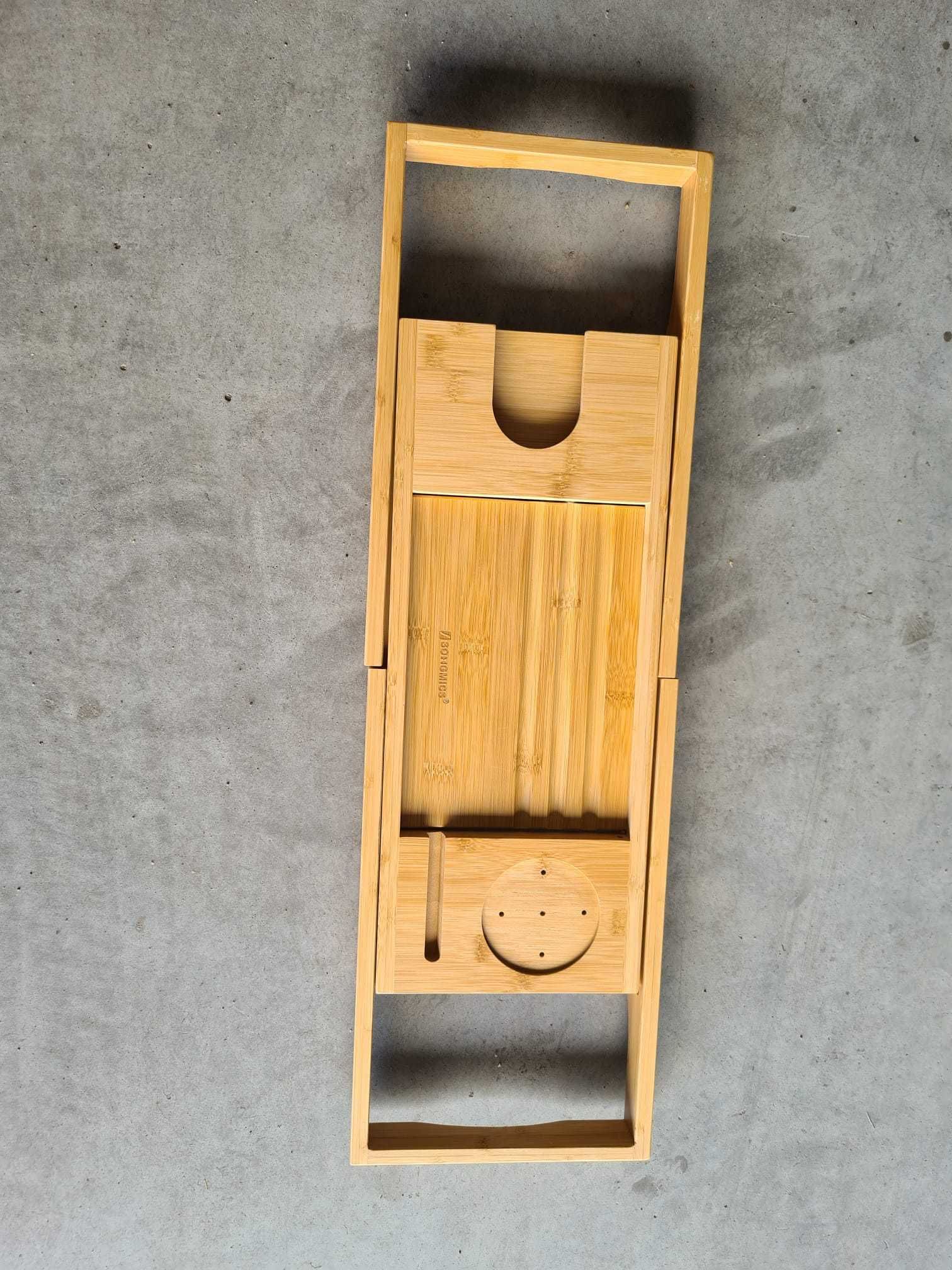 Stolik rozsuwany na wannę SONGMICS bambusowy