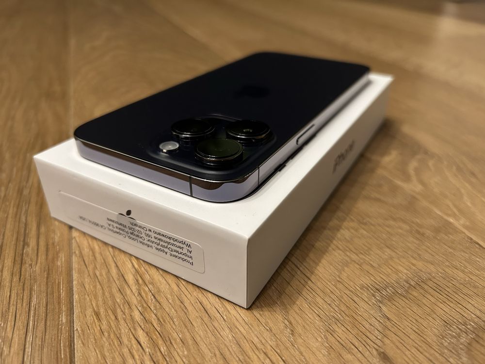 iPhone 14 Pro Max Deep Purple 3 etui Apple gwarancja jak nowy 128GB