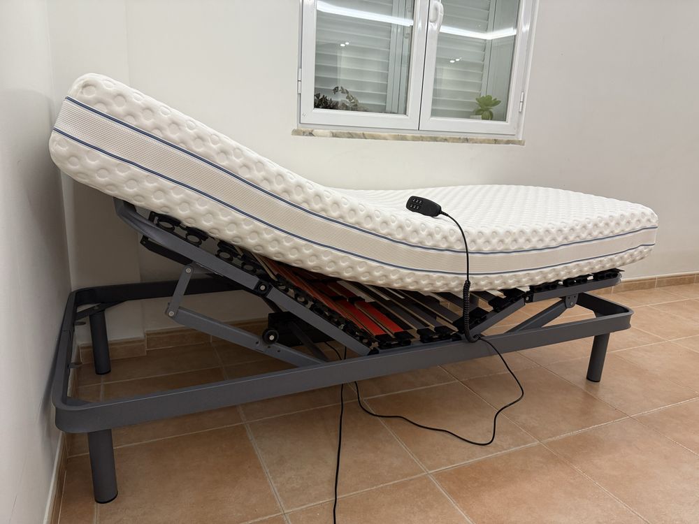 Somier Cama ortopedica eletrica com colchão visco