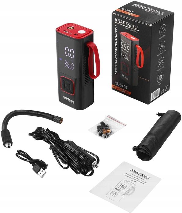 Kompresor Akumulatorowy  Bezprzewodowy Sprężarka Pompka Kół Opon Sklep