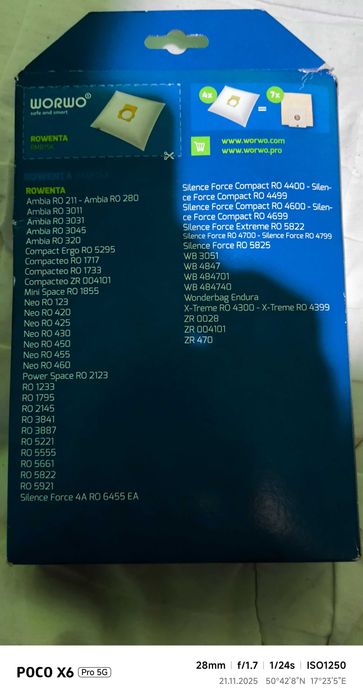 Worki do odkurzacza Rowenta RMB15K WORWO 8 szt.