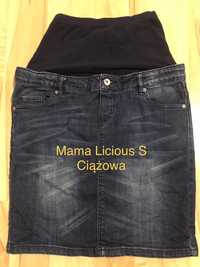 Mama Licious S spódnica ciążowa niebieska jeansowa dżinsowa