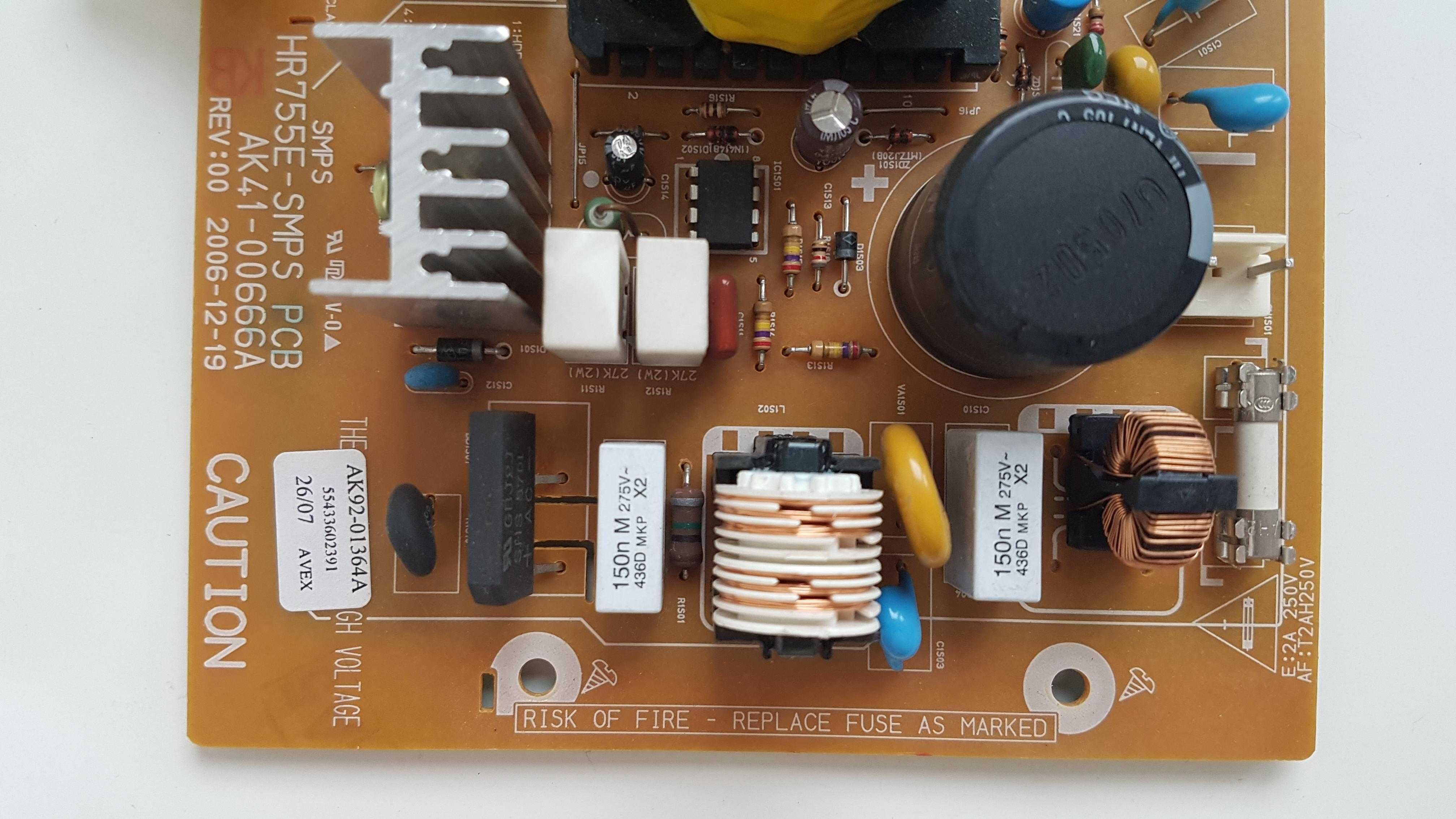 Samsung DVD-HR753 HR755 kino domowe PCB układ zasilania zasilanie