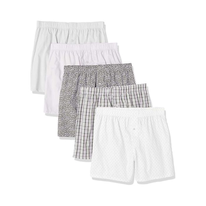 Męskie Bokserki 5-Pak AMAZON ESSENTIALS Bawełniane Luźny Krój Wzór 6XL