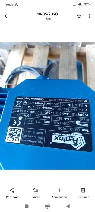 Bomba elétrica trifásica