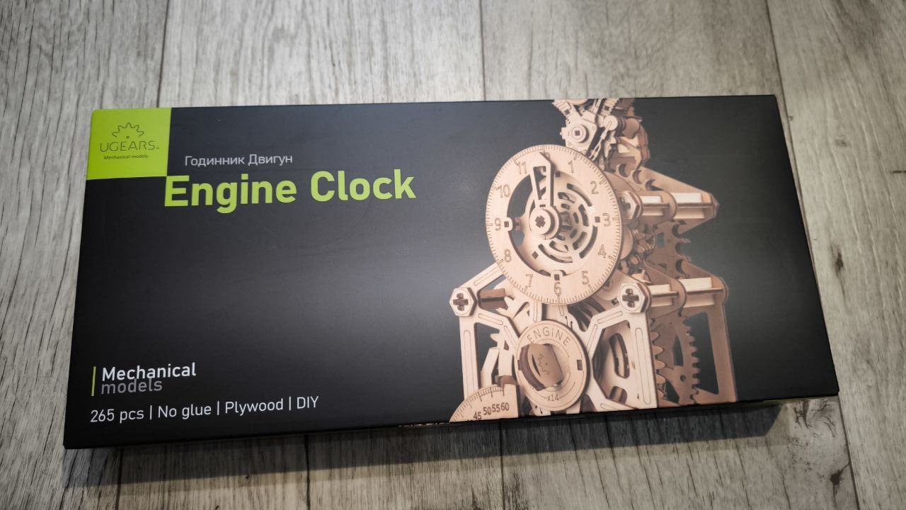 Механическая модель Часы Двигатель Ugears. 3D конструктор. Новый.