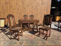 Mały stół eklektyczny 68 x 110 cm  + 6 krzeseł #1782 Stylowy Węgrów