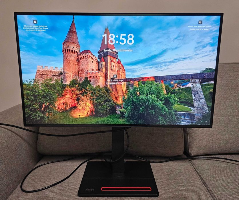 Monitor 2K, 27' LENOVO P27q-20, 2560x1440 IPS + kabel HDMI. Wysyłka!