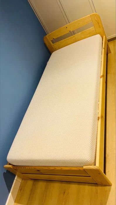 Łóżko drewniane dziecięce LIDIA 90x200 z materacem ABYGDA