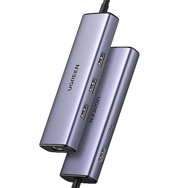 HUB Ugreen CM512, 15598/6w1 USB-C - 3x USB-A 3.0 / HDMI / RJ45 / USB-C