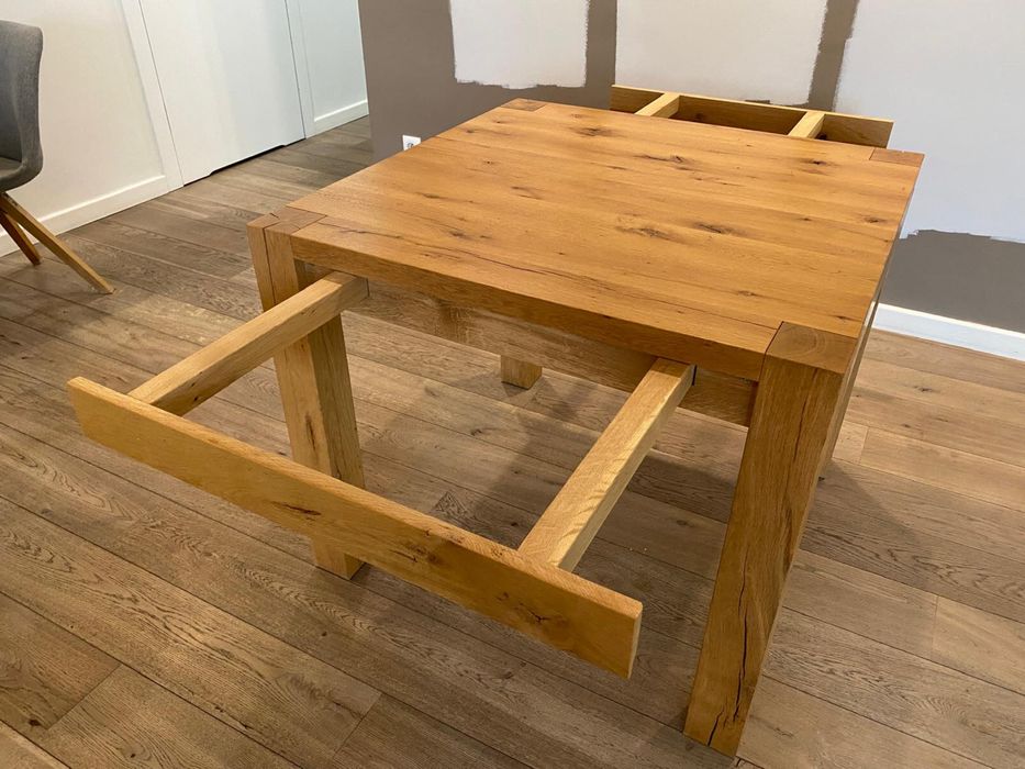 Stol debowy rozkladany 90x90