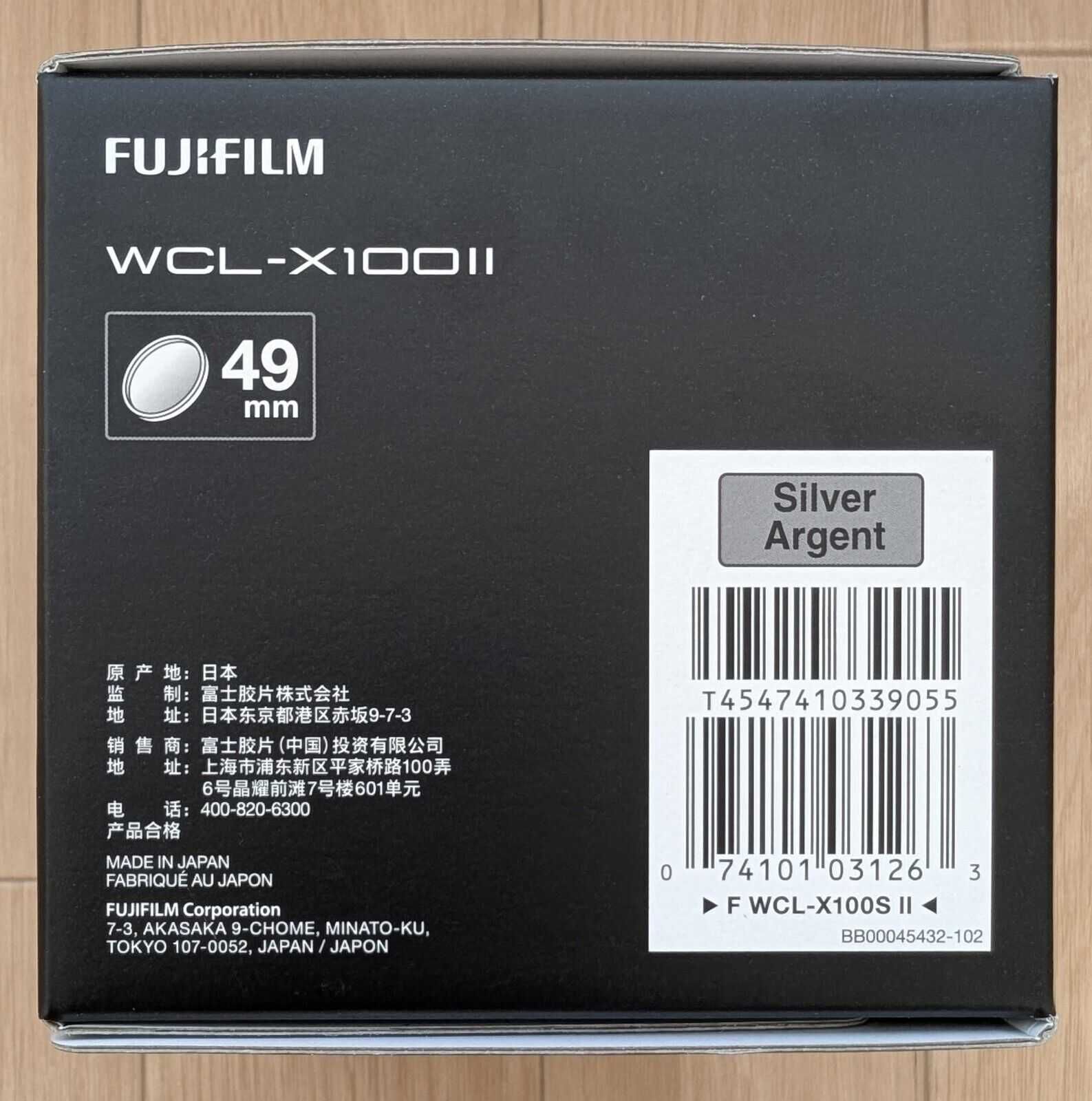 Fujifilm WCL-X100 II Prata, NOVO, Garantia