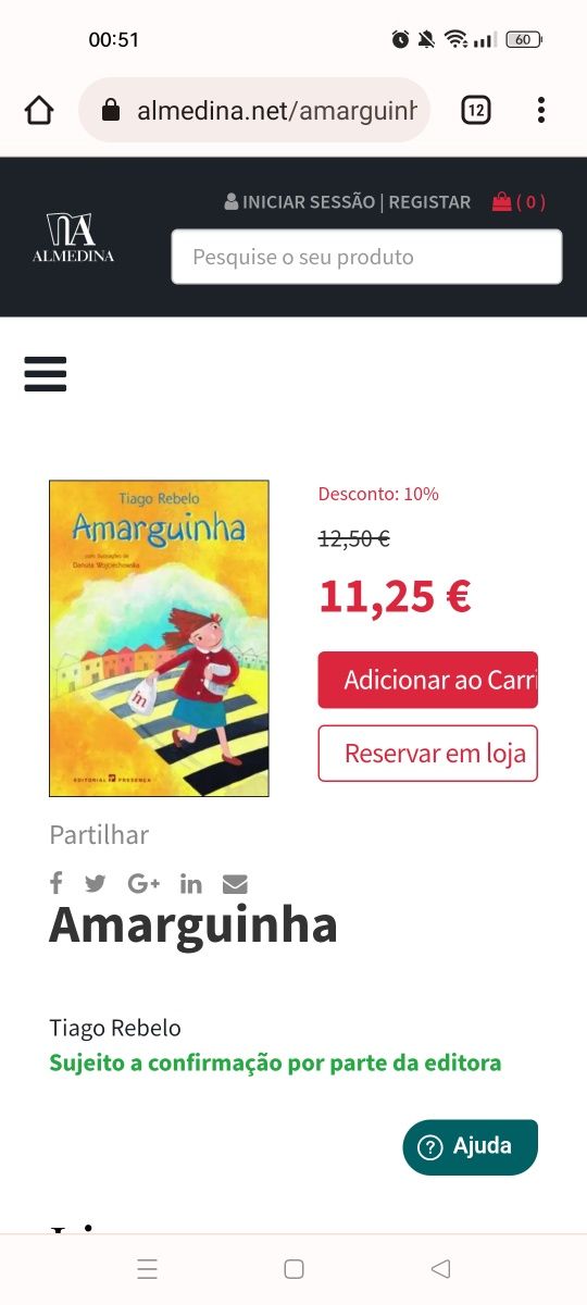 "A amarguinha" livro de Tiago Rebelo.