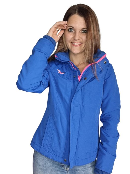 Kobaltowa kurtka Hollister rozmiar S/M 36/38