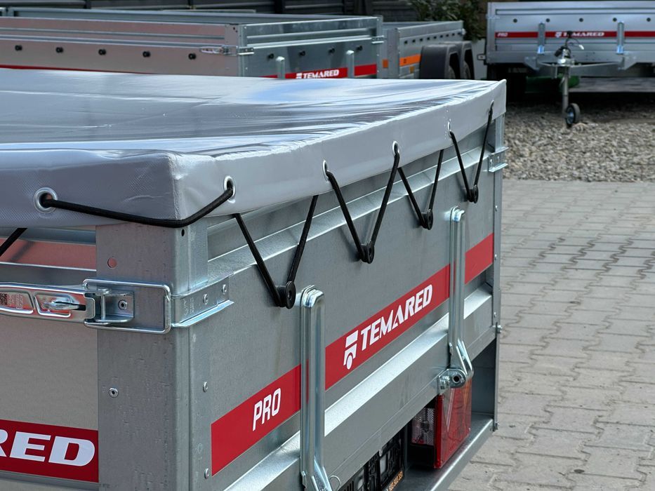 Przyczepka z płaską plandeką dwuosiowa 264×126 cm samochodowa