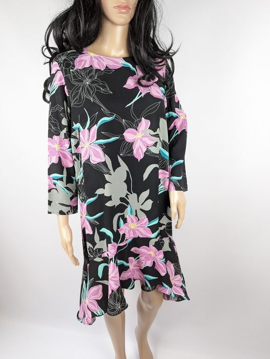 Nowa sukienka asymetryczna w kolorowe kwiaty River Island M L