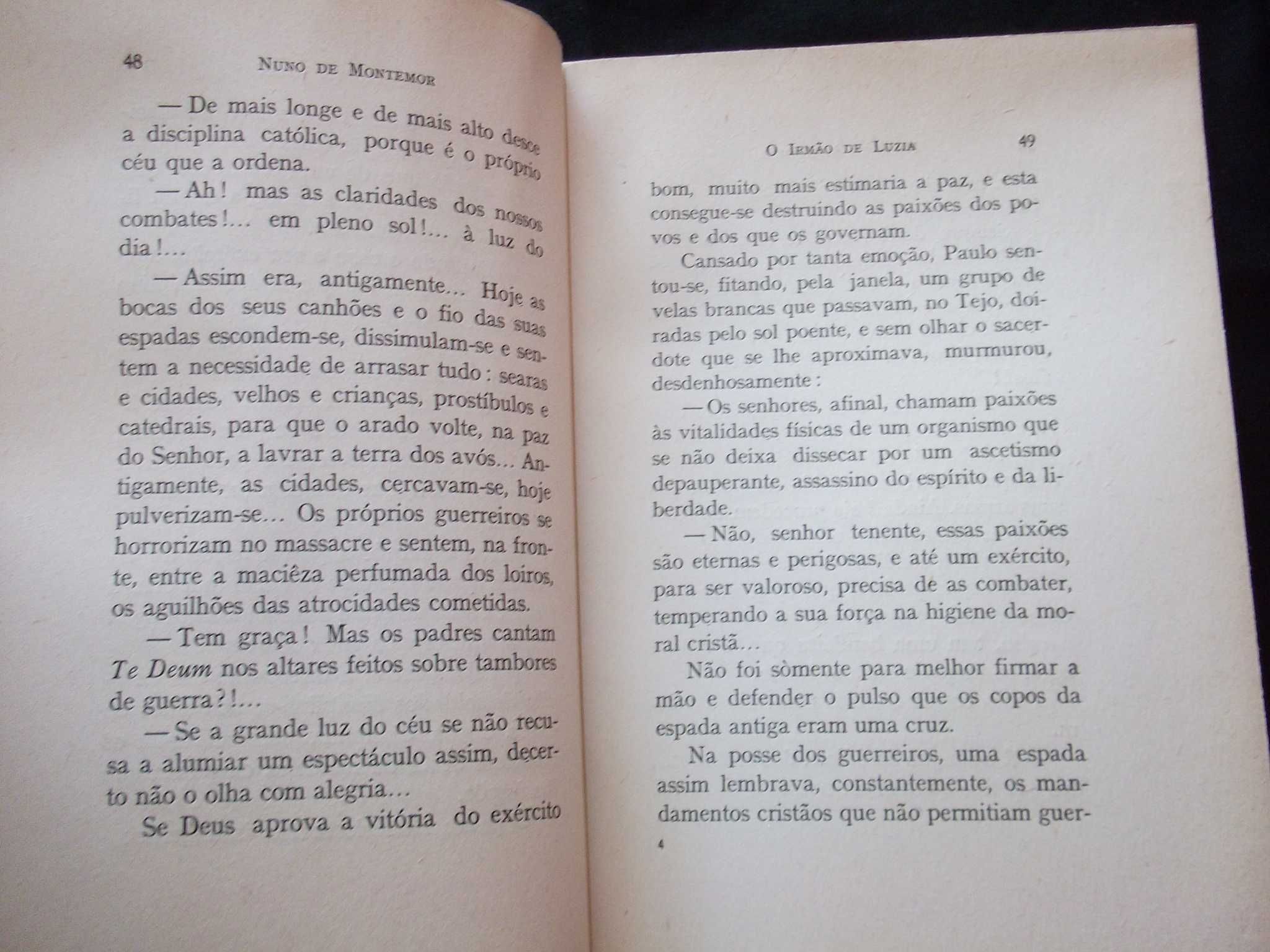 Livro O Irmão de Luzia Nuno de Montemor 1950 1ª edição