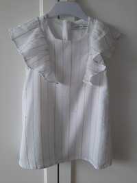 Biała sukienka z falbanami Reserved, rozm. 92 cm