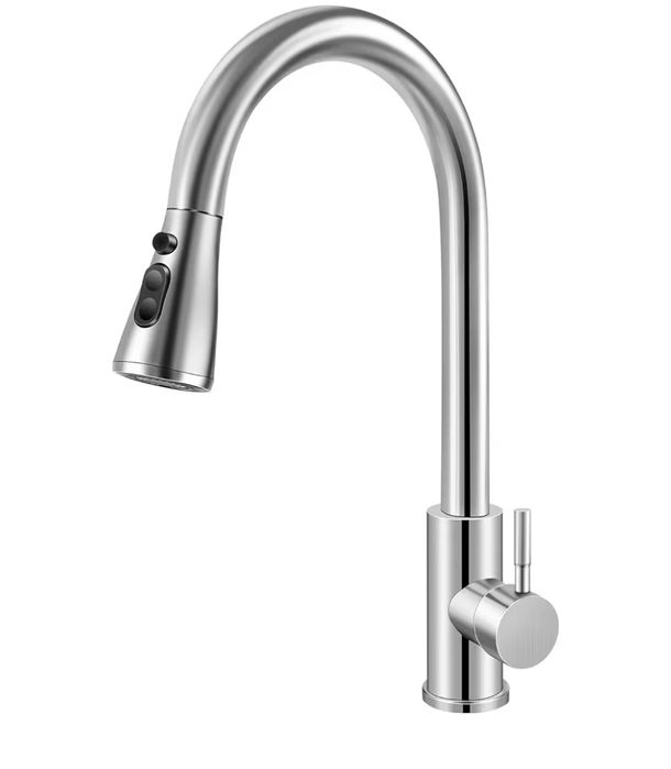 Nowoczesna bateria kuchenna z wyciąganą wylewką 360