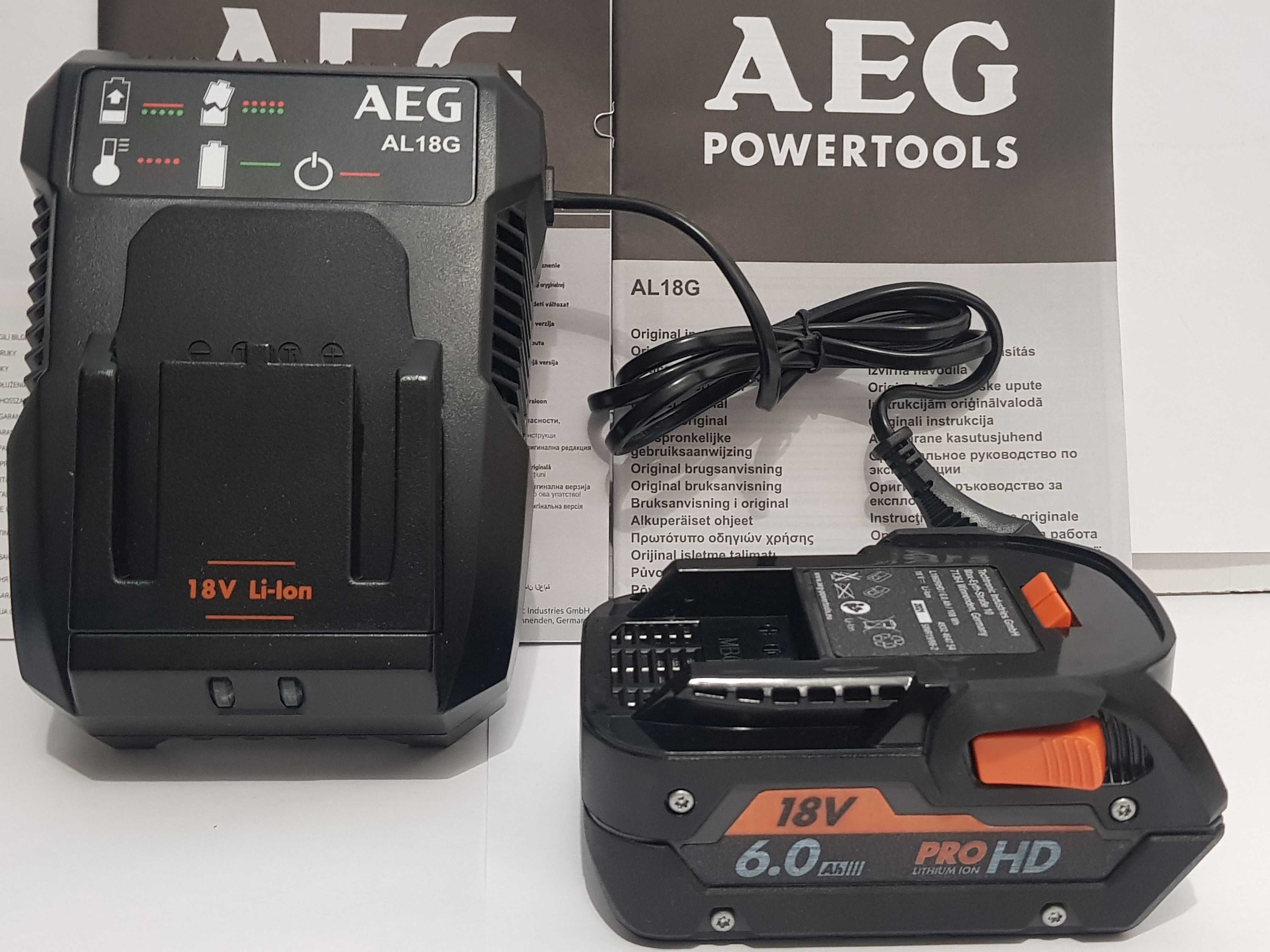 Zestaw AEG 18v 6Ah akumulator i ladowarka bateria ridgid Germany