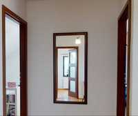 Duże lustro w ramie MDF kolor orzech 60 x 125 cm garderoba korytarz
