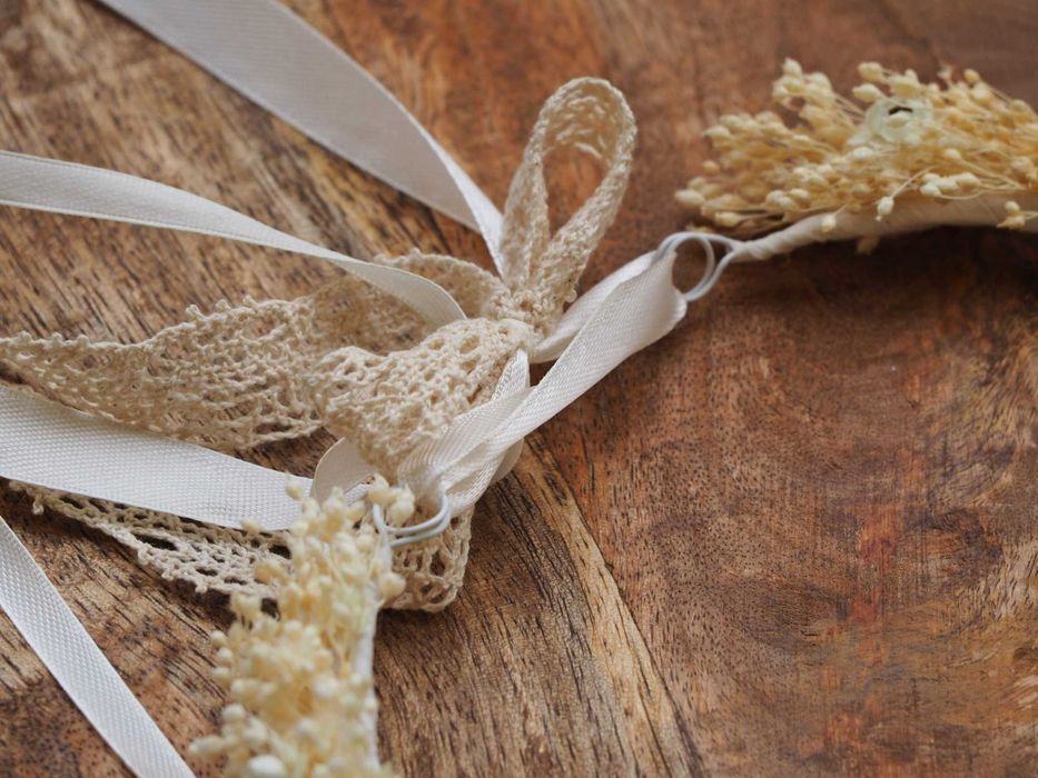 wianek z suszonych kwiatów, na komunie, wesele, wieczór panieński