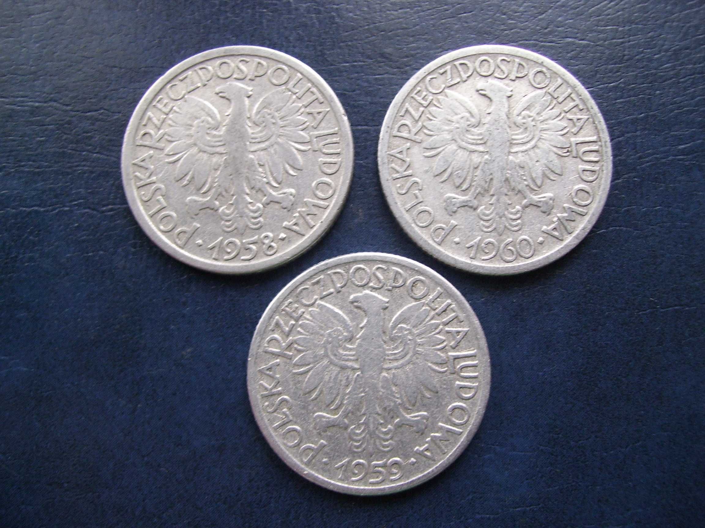 Stare monety 2 złote Jagody 1958 , 1959 ,, 1960 PRL zestaw