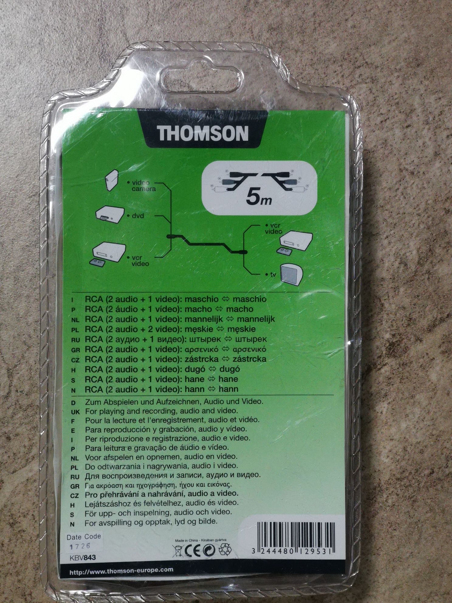 Kabel Thomson KBV843 3xCinch 5m