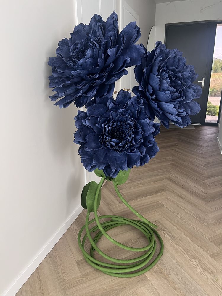 Peonie kwiaty giganty z krepiny niemieckiej 40/60/60cm zestaw urodziny