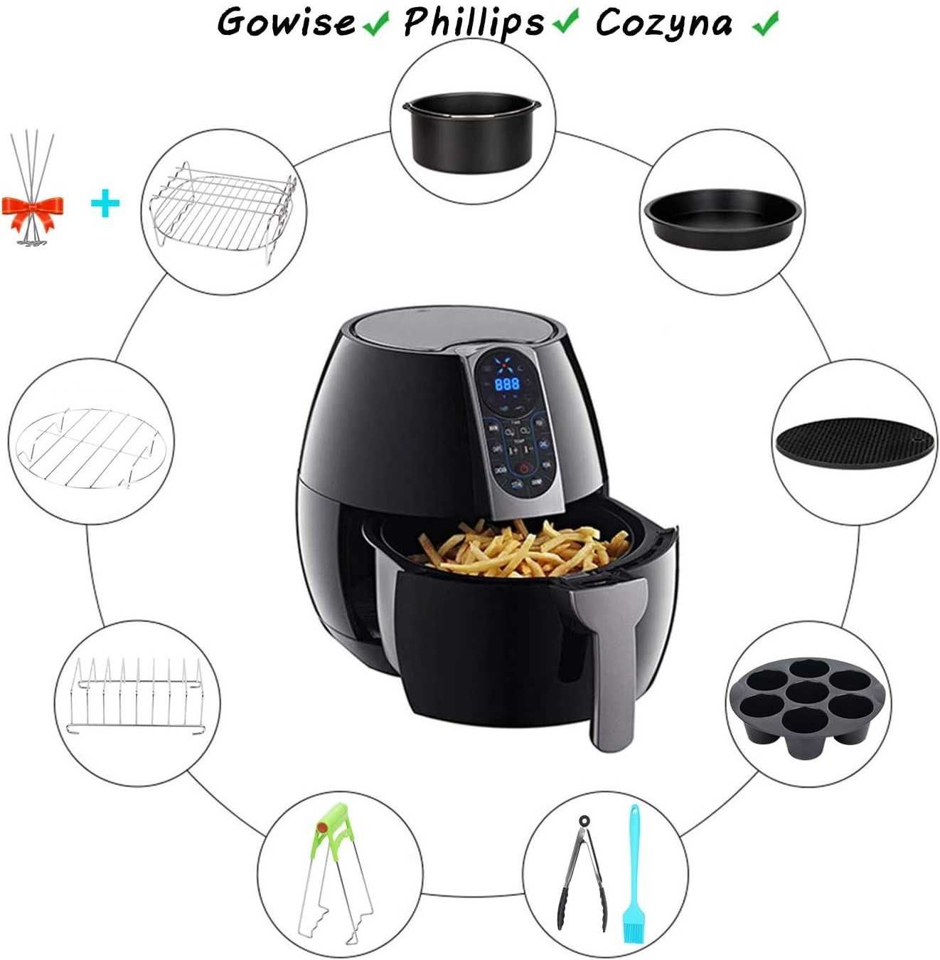 Zestaw do frytkownicy beztłuszczowej Philips forma do pizzy ruszt 10el