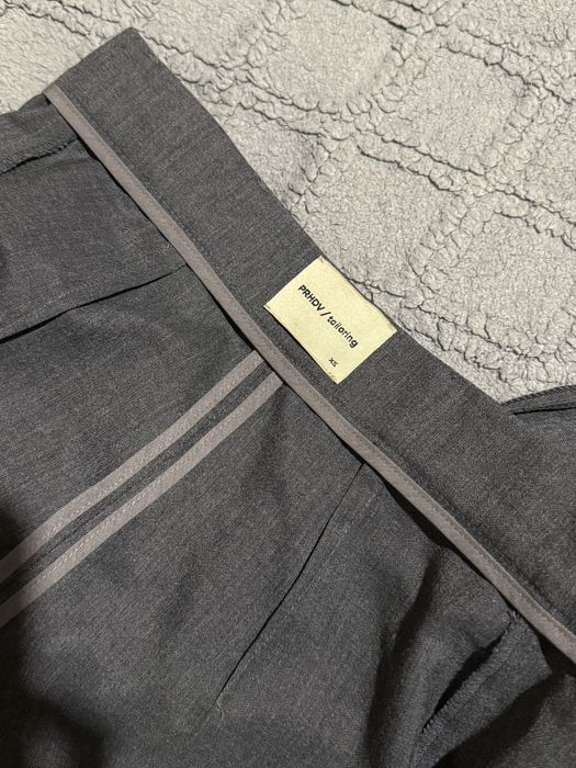 Сірі брюки палаццо з високим рівнем посадки, 98% вовна