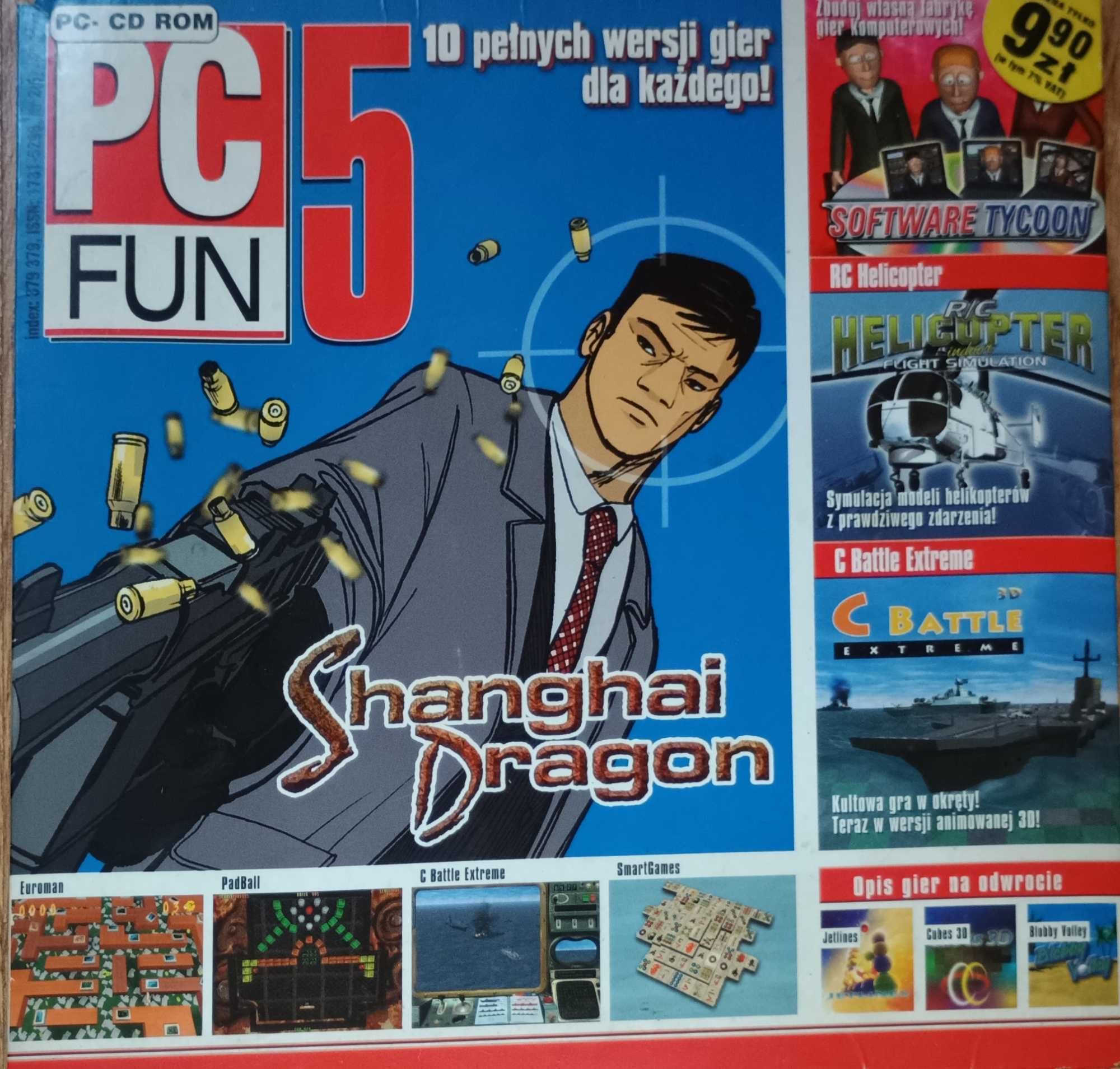 10 gier retro PC Fun 5 z 5/2004 Shanghai Dragon, Software Tycoon