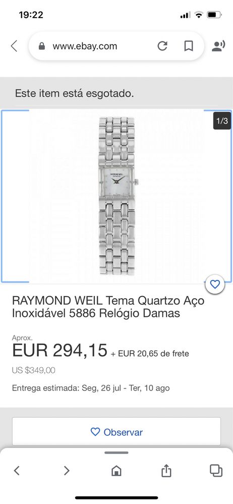 Raymond Weil Tema Quartzo Aço Inoxidável 5886 Relógio Damas