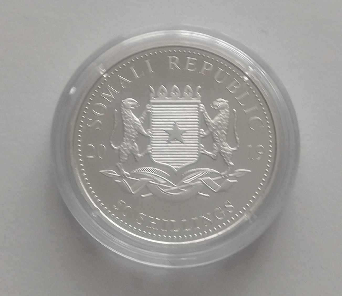 Продам срібну монету "Сомалійський слон", 50шилінгів, 2019року