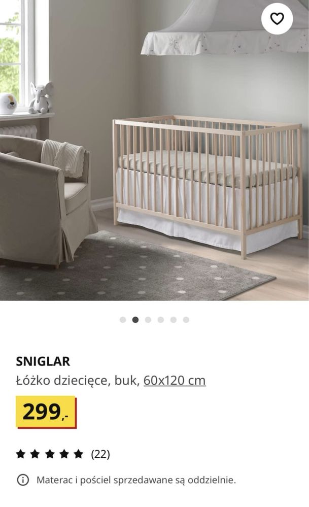 Łózeczko z materacem Ikea